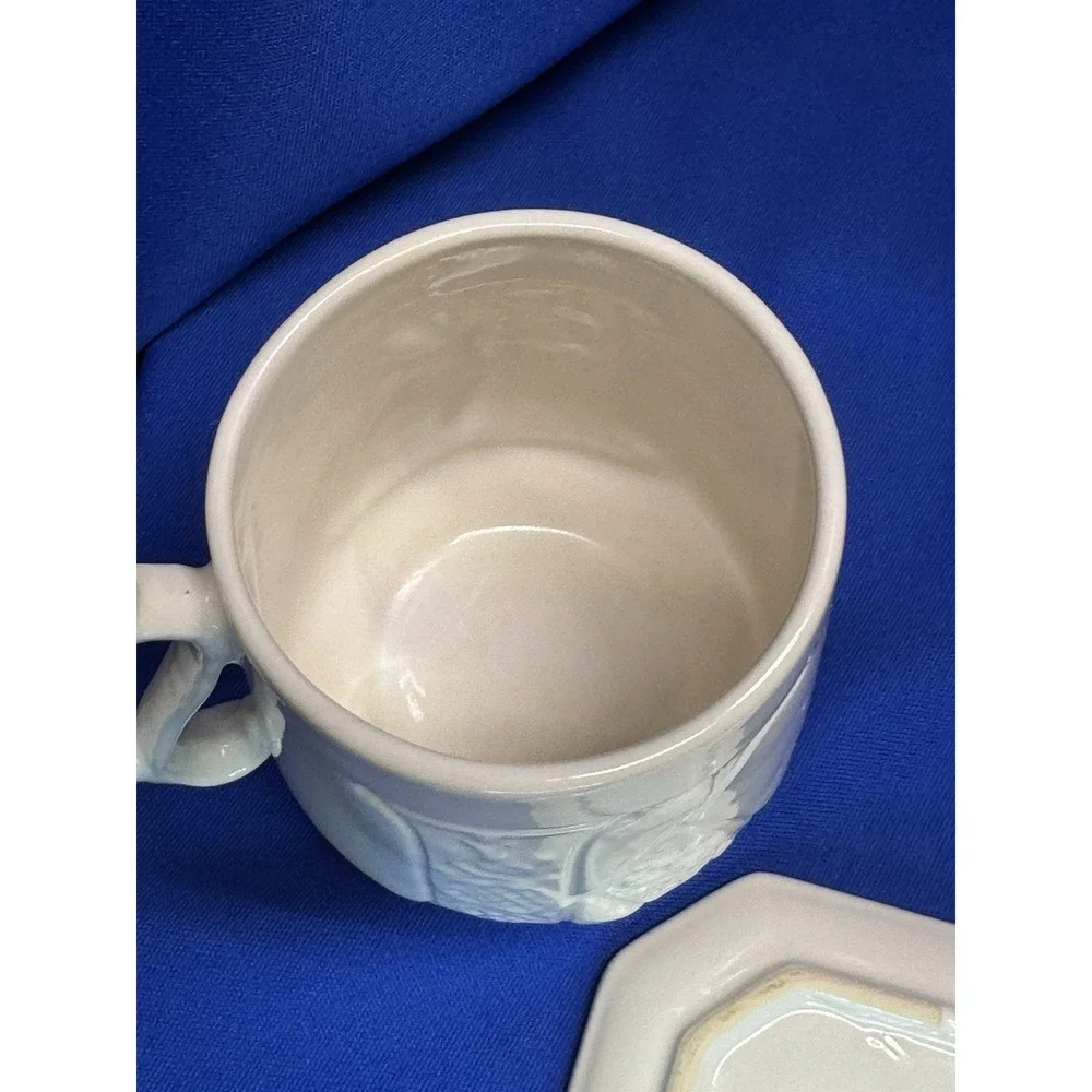 Pottery Barn A ~ Z Mug Monogram K Cream Ceramic Mug And Tidbit Plate EUC!